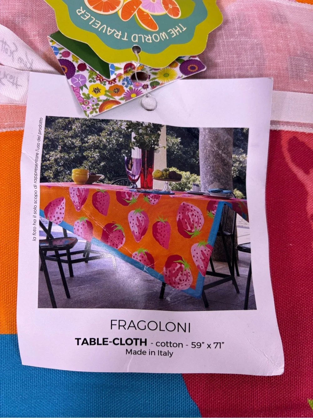 NEW! Ken Scott Fragoloni Strawberry Tablecloth 4 Placemats Italy